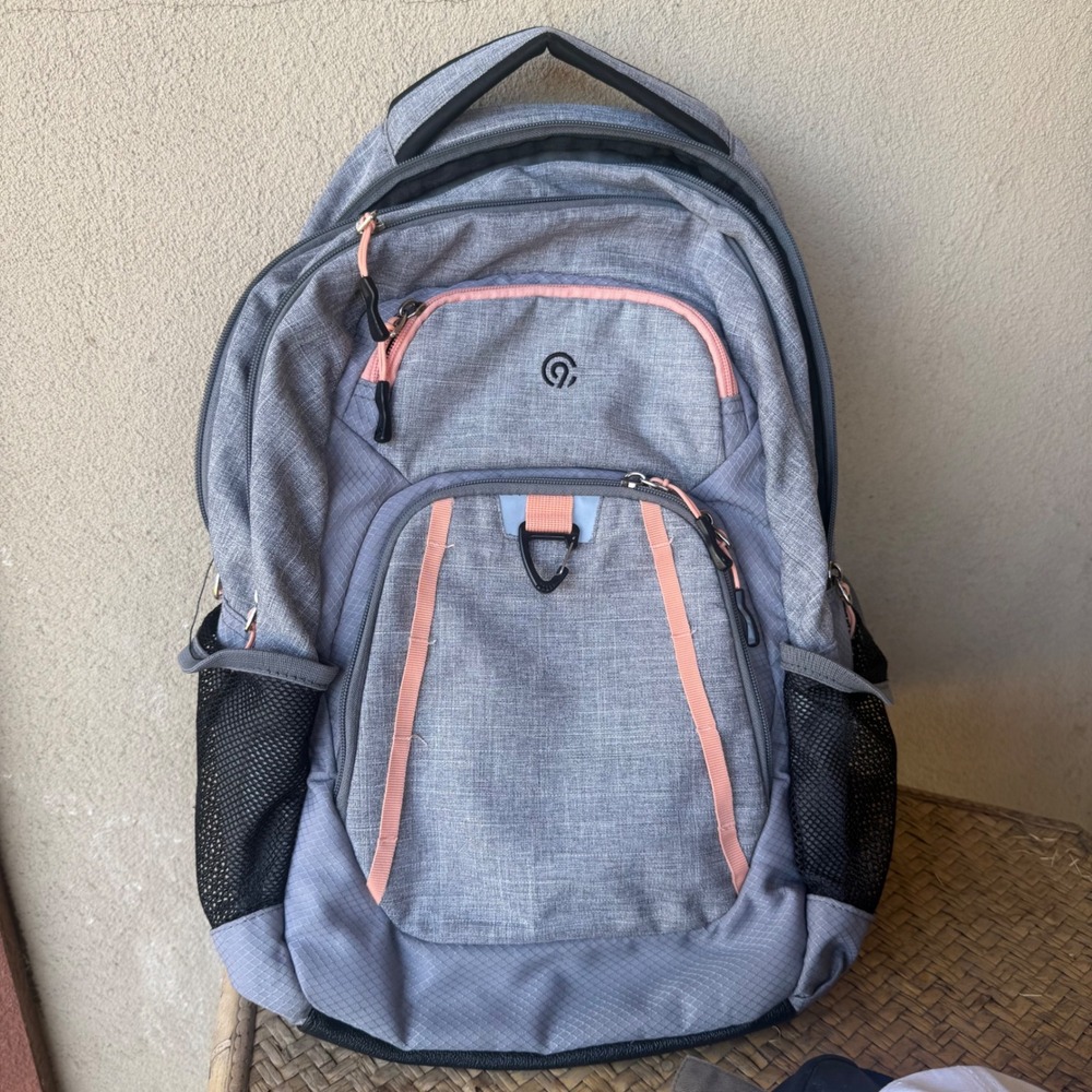 Champion C9 Backpack Gray Peach Insulated Pocket Laptop Sleeve School Backpack